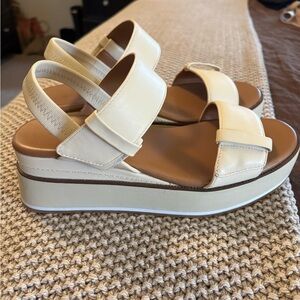 Women's Cream Platform Sandals